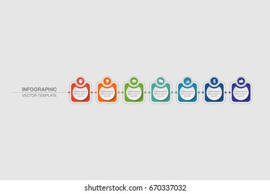 Vector infographic template for diagram, graph, presentation, chart, business concept with 7 options.