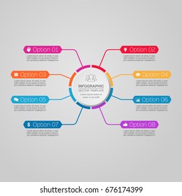 Vector infographic template for diagram, graph, presentation, chart, business concept with 8 options.