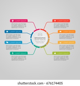 Vector infographic template for diagram, graph, presentation, chart, business concept with 8 options.
