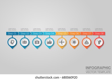Vector infographic template for diagram, graph, presentation, chart, business concept with 8 options.