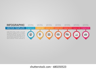 Vector infographic template for diagram, graph, presentation, chart, business concept with 7 options.