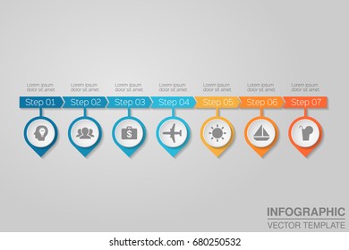 Vector infographic template for diagram, graph, presentation, chart, business concept with 7 options.