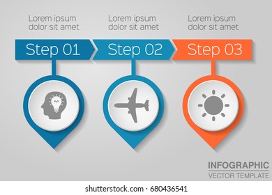 Vector infographic template for diagram, graph, presentation, chart, business concept with 3 options.