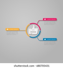 Vector infographic template for diagram, graph, presentation, chart, business concept with 3 options.