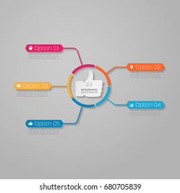 Vector infographic template for diagram, graph, presentation, chart, business concept with 5 options.