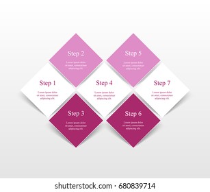 Vector infographic template for diagram, graph, presentation and chart. Business concept with 7 options, parts, steps or processes.