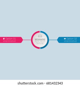 Vector infographic template for diagram, graph, presentation, chart, business concept with 2 options.