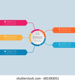 Vector infographic template for diagram, graph, presentation, chart, business concept with 5 options.