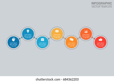 Vector infographic template for diagram, graph, presentation, chart, business concept with 7 options.