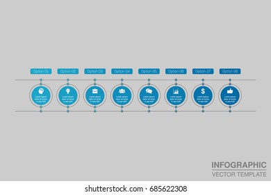 Vector infographic template for diagram, graph, presentation, chart, business concept with 8 options.
