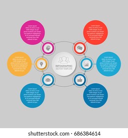 Vector infographic template for diagram, graph, presentation, chart, business concept with 6 options.