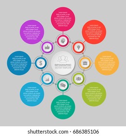Vector infographic template for diagram, graph, presentation, chart, business concept with 8 options.