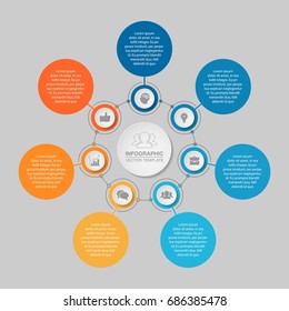 Vector infographic template for diagram, graph, presentation, chart, business concept with 7 options.