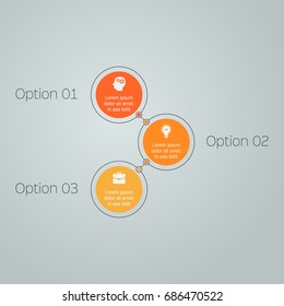 Vector infographic template for diagram, graph, presentation, chart, business concept with 3 options.