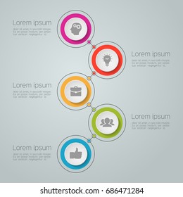 Vector infographic template for diagram, graph, presentation, chart, business concept with 5 options.