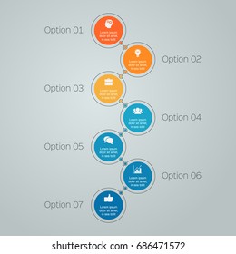 Vector infographic template for diagram, graph, presentation, chart, business concept with 7 options.