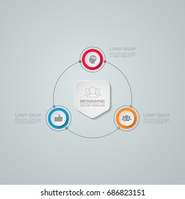Vector infographic template for diagram, graph, presentation, chart, business concept with 3 options.