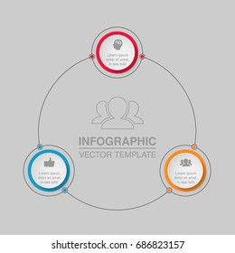 Vector infographic template for diagram, graph, presentation, chart, business concept with 3 options.