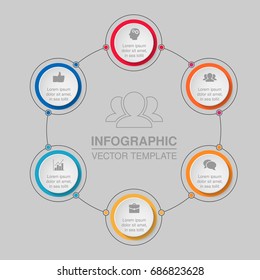 Vector infographic template for diagram, graph, presentation, chart, business concept with 6 options.
