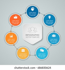 Vector infographic template for diagram, graph, presentation, chart, business concept with 7 options.