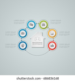 Vector infographic template for diagram, graph, presentation, chart, business concept with 6 options.