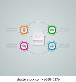 Vector infographic template for diagram, graph, presentation, chart, business concept with 4 options.