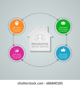 Vector infographic template for diagram, graph, presentation, chart, business concept with 4 options.