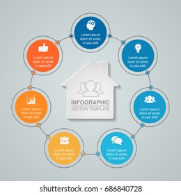 Vector infographic template for diagram, graph, presentation, chart, business concept with 7 options.