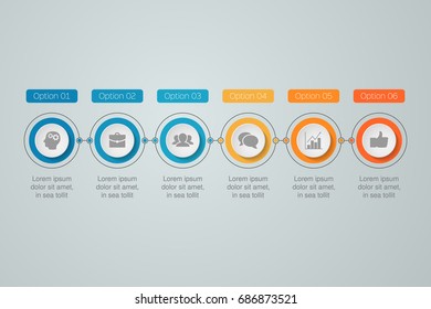 Vector infographic template for diagram, graph, presentation, chart, business concept with 6 options.