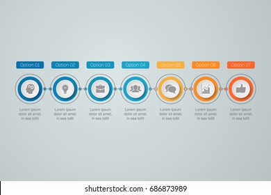 Vector infographic template for diagram, graph, presentation, chart, business concept with 7 options.