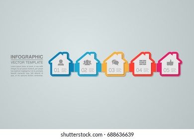 Vector infographic template for diagram, graph, presentation, chart, business concept with 5  options.