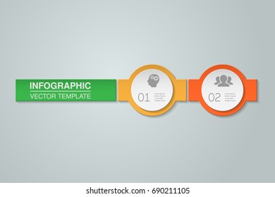 Vector infographic template for diagram, graph, presentation, chart, business concept with 2 options.