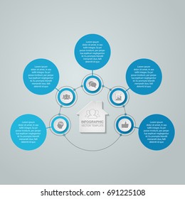 Vector infographic template for diagram, graph, presentation, chart, business concept with 5 options.
