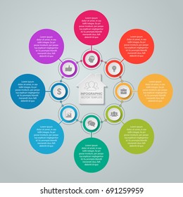 Vector infographic template for diagram, graph, presentation, chart, business concept with 8 options.