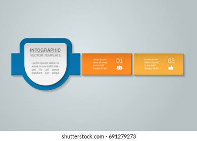 Vector infographic template for diagram, graph, presentation, chart, business concept with 2 options.