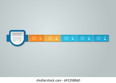 Vector infographic template for diagram, graph, presentation, chart, business concept with 5 options.