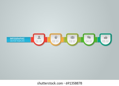 Vector infographic template for diagram, graph, presentation, chart, business concept with 5 options.