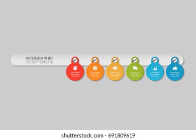 Vector infographic template for diagram, graph, presentation, chart, business concept with 6 options.