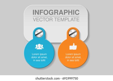 Vector infographic template for diagram, graph, presentation, chart, business concept with 2 options.