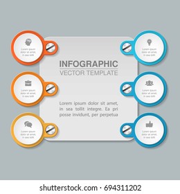 Vector infographic template for diagram, graph, presentation, chart, business concept with 6 options.