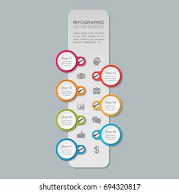 Vector infographic template for diagram, graph, presentation, chart, business concept with 7 options.