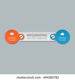 Vector infographic template for diagram, graph, presentation, chart, business concept with 2 options.
