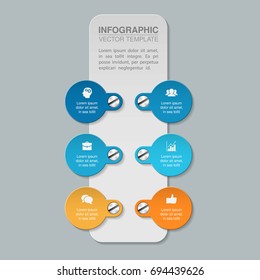 Vector infographic template for diagram, graph, presentation, chart, business concept with 6 options.