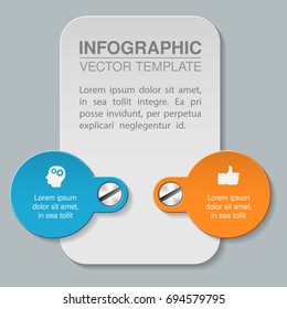 Vector infographic template for diagram, graph, presentation, chart, business concept with 2 options.