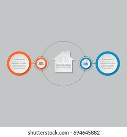 Vector infographic template for diagram, graph, presentation, chart, business concept with 2 options.