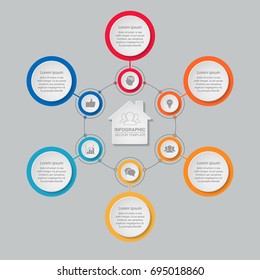 Vector infographic template for diagram, graph, presentation, chart, business concept with 6 options.