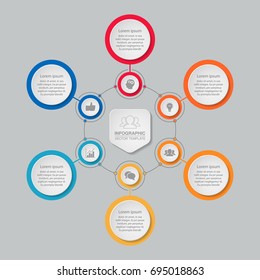 Vector infographic template for diagram, graph, presentation, chart, business concept with 6 options.