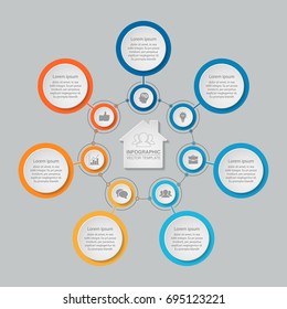 Vector infographic template for diagram, graph, presentation, chart, business concept with 7 options.