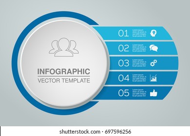 Vector infographic template for diagram, graph, presentation, chart, business concept with 5 options.