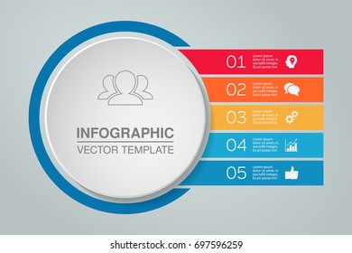 Vector infographic template for diagram, graph, presentation, chart, business concept with 5 options.